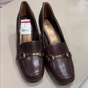 Joan & David Dark Brown Leather Loafers